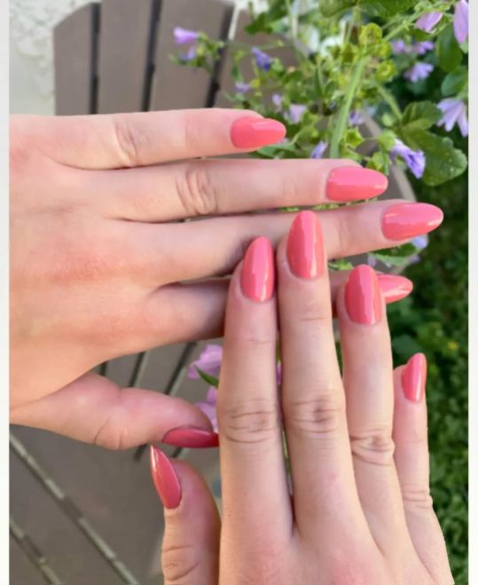 Nails with intricate gel art design